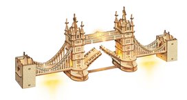 3D dřevěné puzzle svítící Tower Bridge