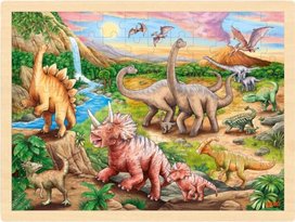 Dřevěné puzzle Dinosauří stezka 96 dílků