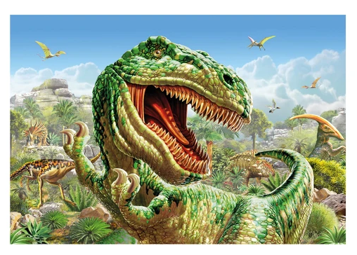 Puzzle 2x48 Souboj dinosaurů