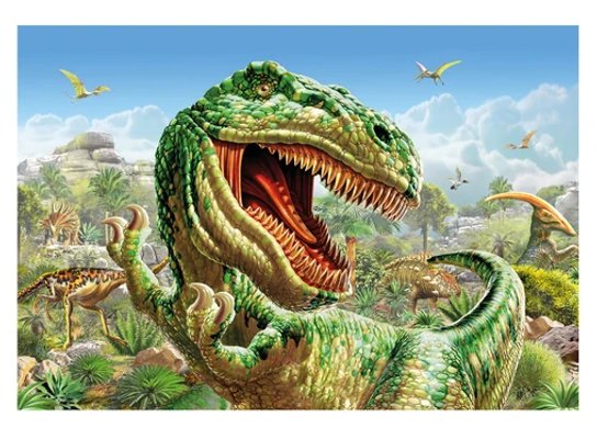 Puzzle 2x48 Souboj dinosaurů