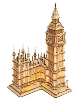 3D dřevěné puzzle svítící Big Ben