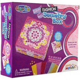 Kreativní sada šperkovnice s mozaikou s doplňky v krabici