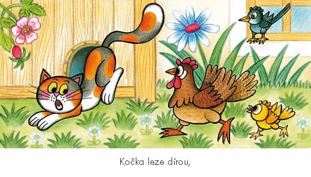 Kočka leze dírou