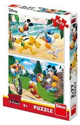 Puzzle 2x77 Mickey sportuje