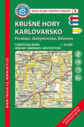 KČT 4 Krušné hory Karlovarsko Porolaví, Jáchymovsko, Klínovec