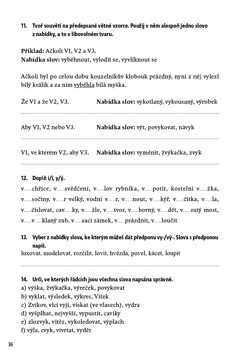 Procvičuj - Vyjmenovaná slova