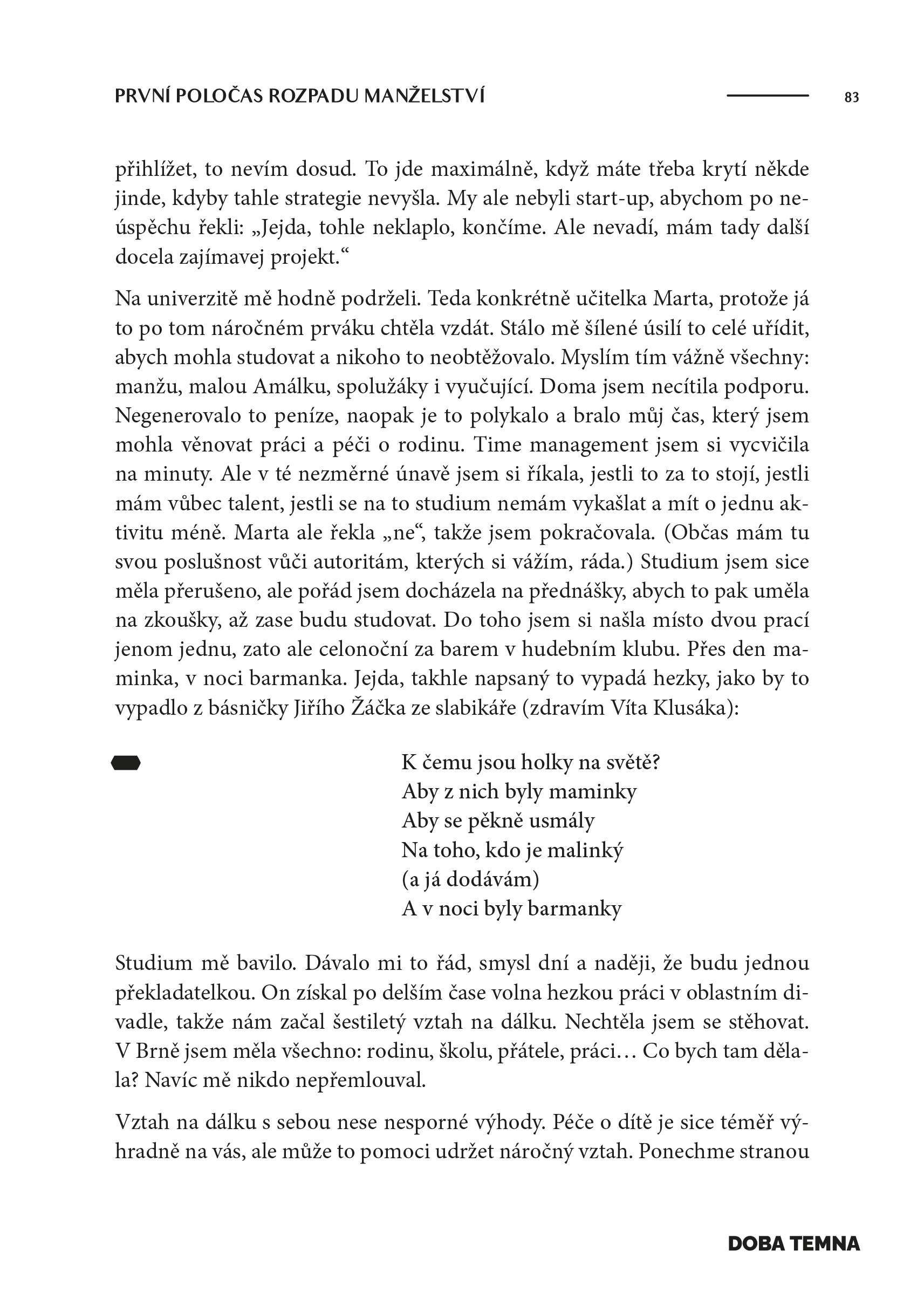 Adéla Elbel: Doba temna
