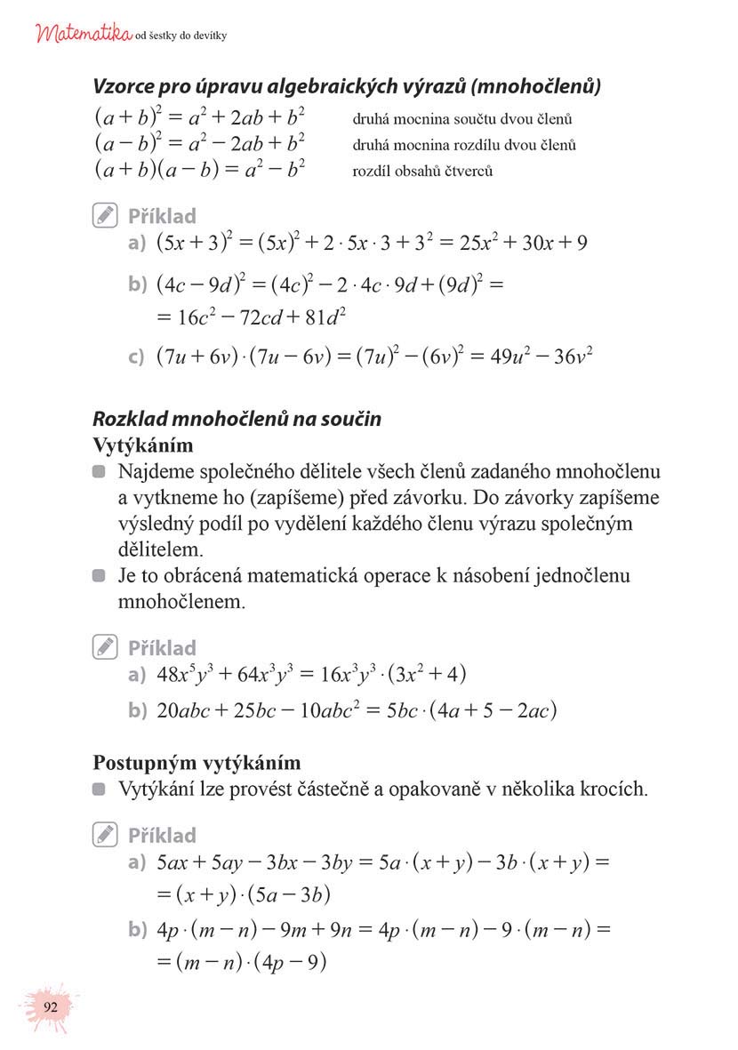 Matematika od šestky do devítky