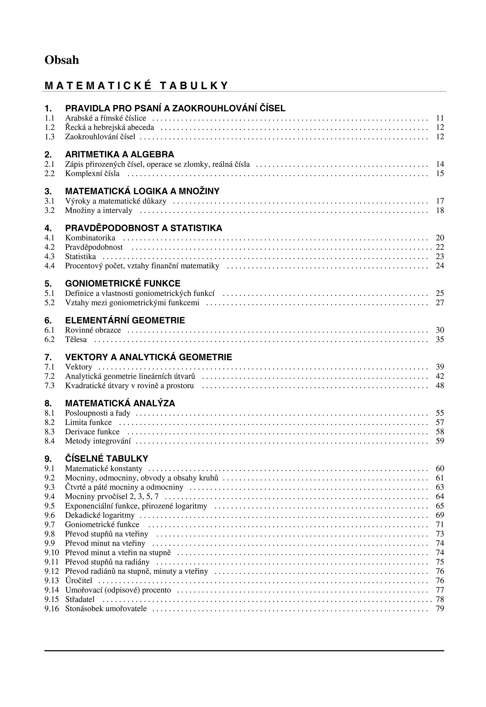 Matematické, fyzikální a chemické tabulky – revidované vydání