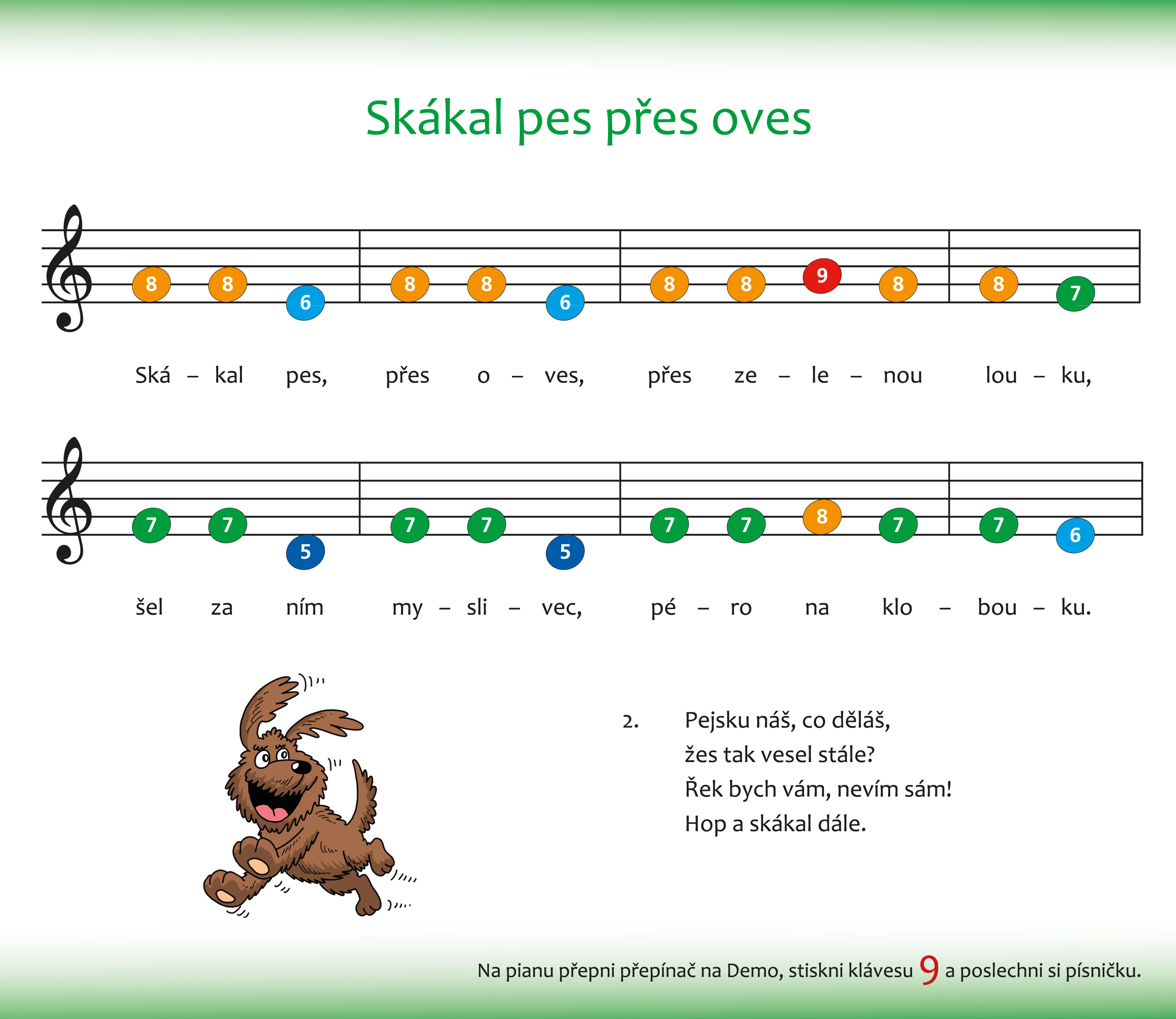 Skákal pes přes oves a dalších 11 písniček o zvířátkách