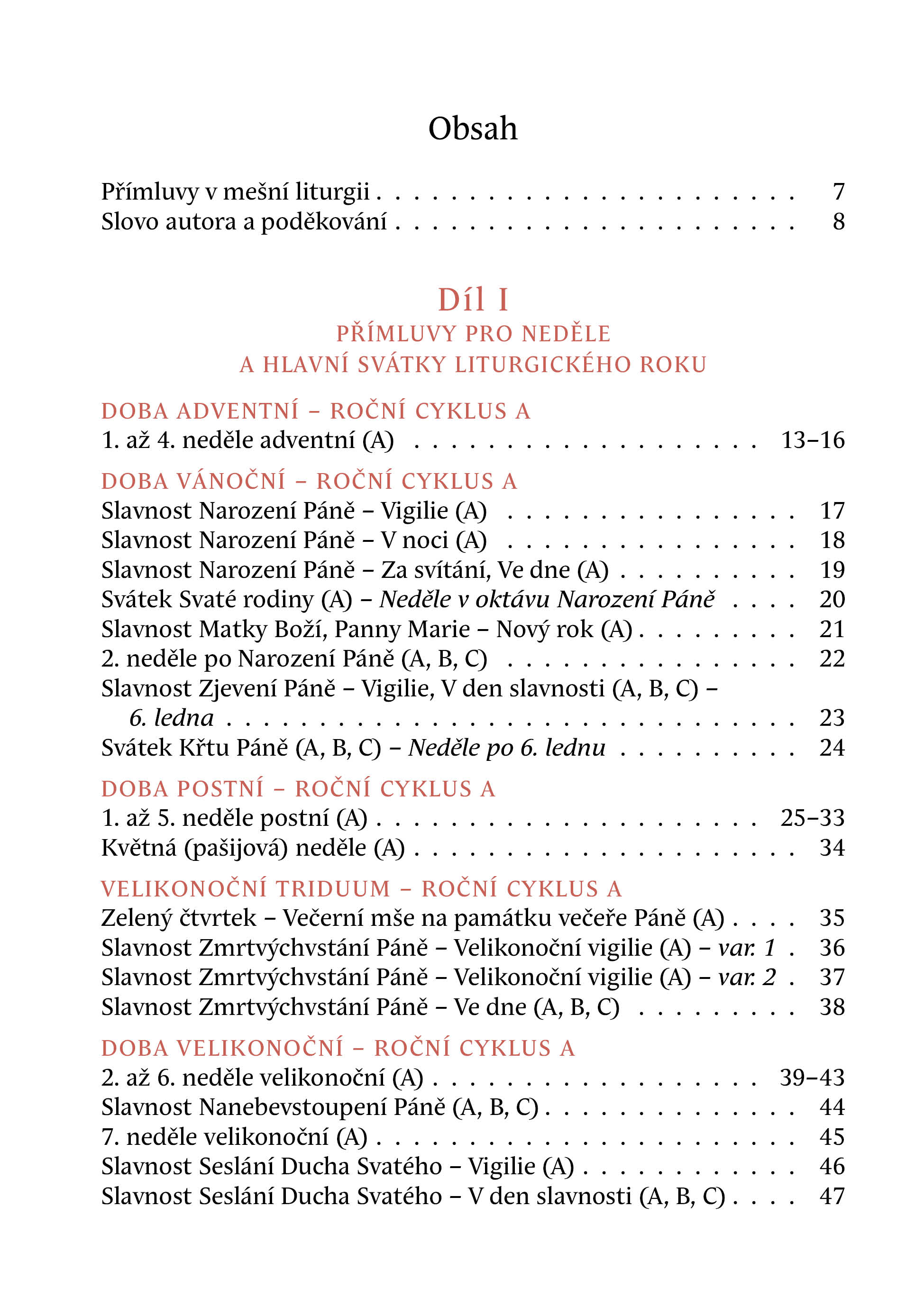 Přímluvy - liturgické texty