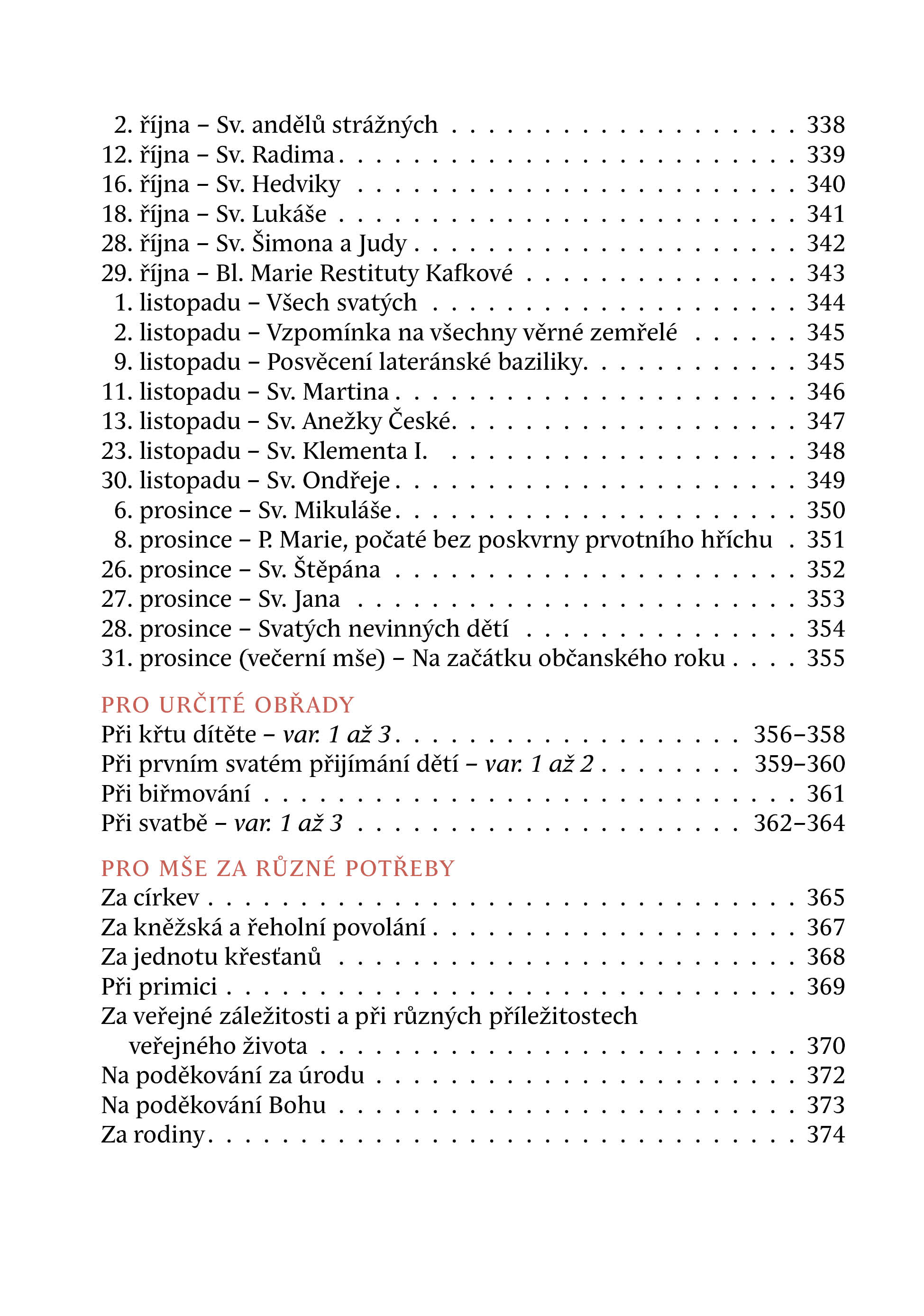 Přímluvy - liturgické texty
