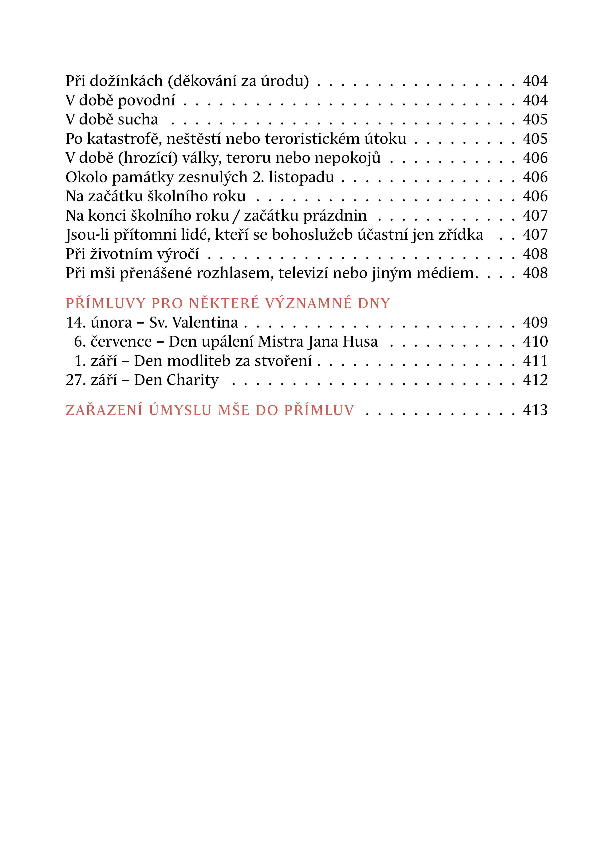 Přímluvy - liturgické texty
