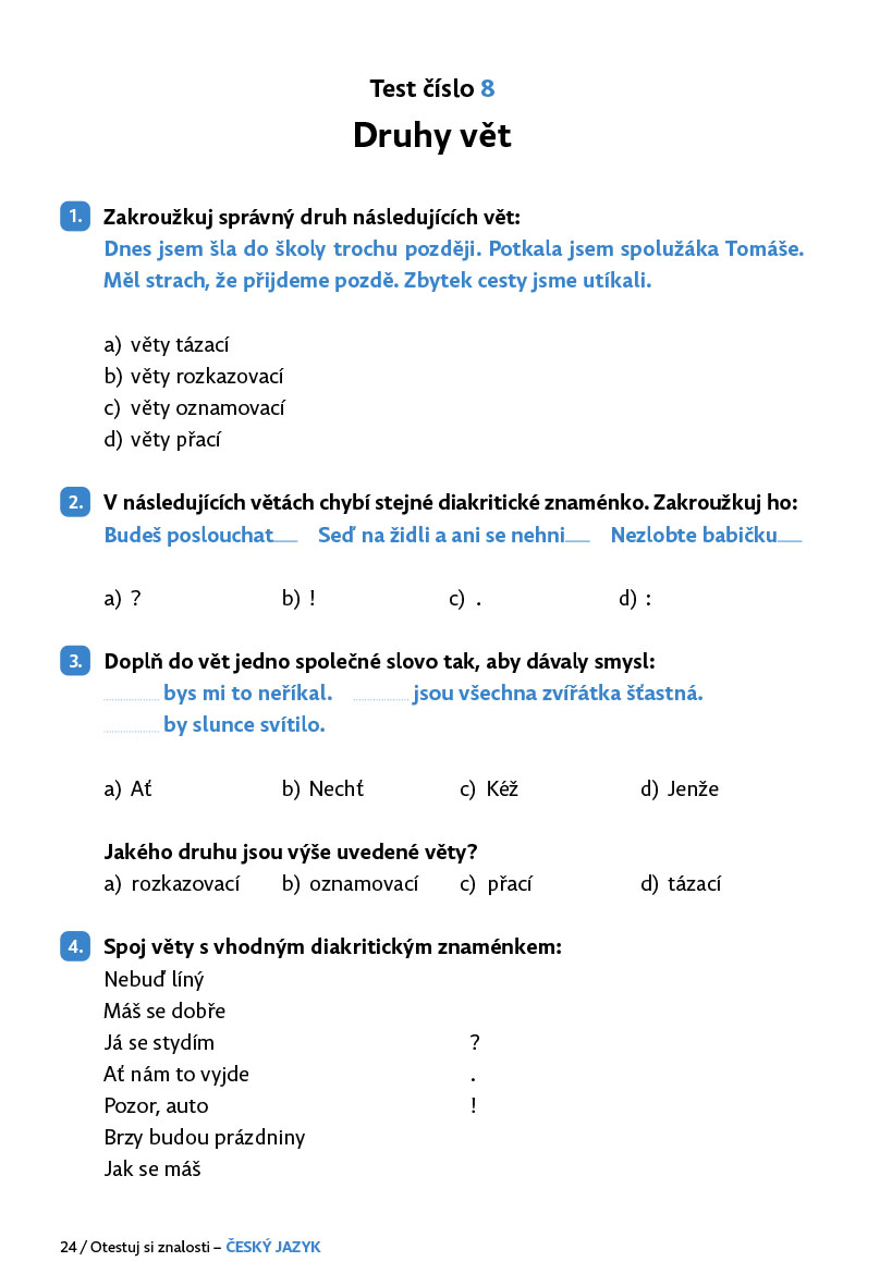 Otestuj si znalosti – Český jazyk pro 2. třídu 
