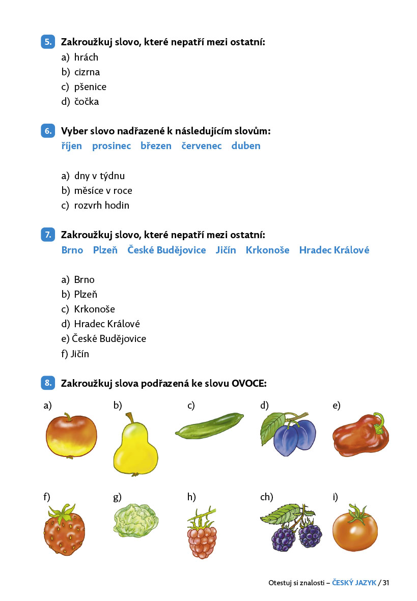 Otestuj si znalosti – Český jazyk pro 2. třídu 