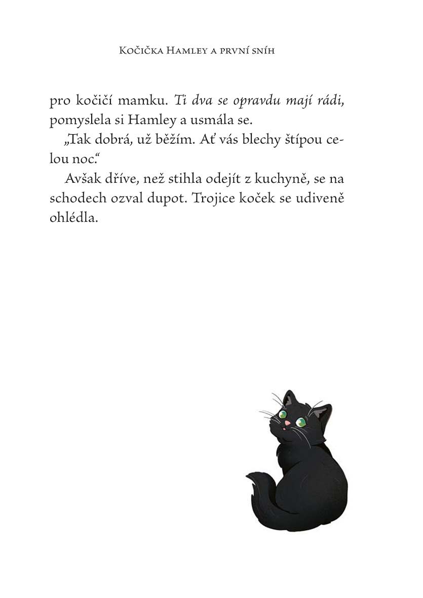 Kočička Hamley a první sníh