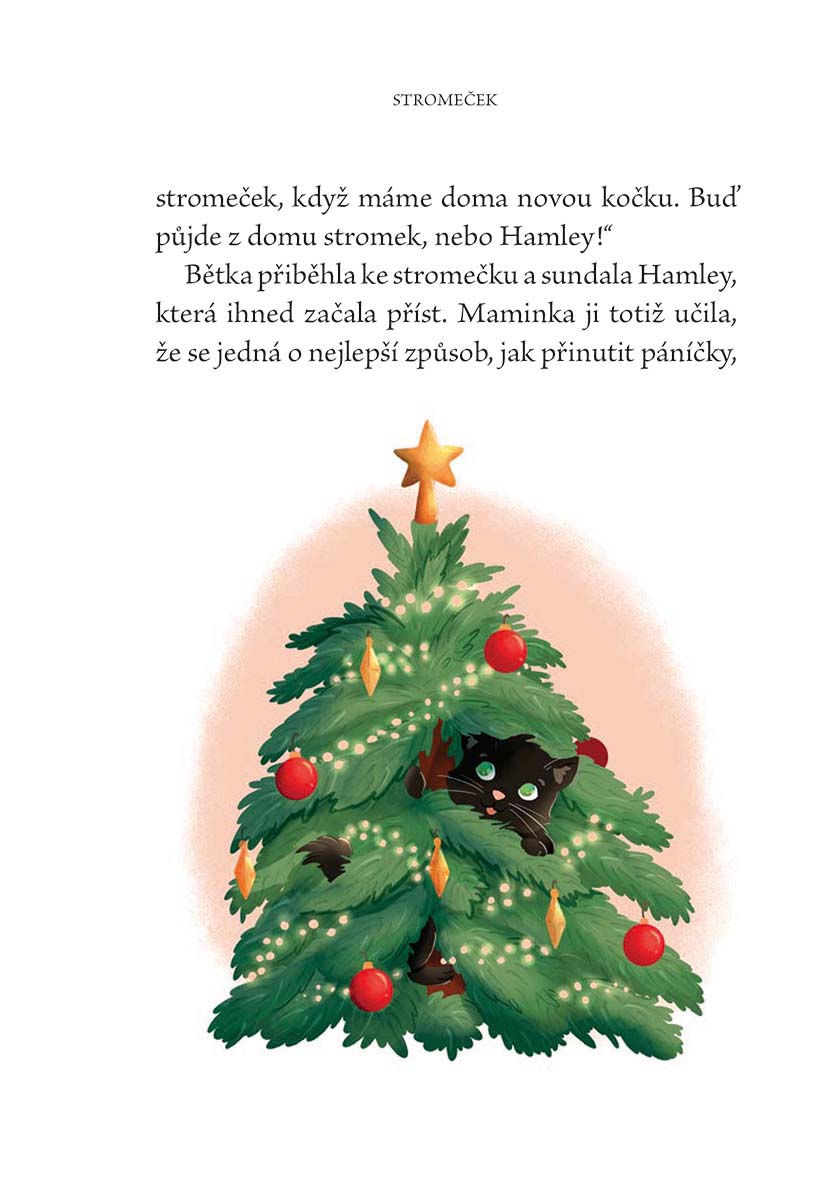 Kočička Hamley a první sníh