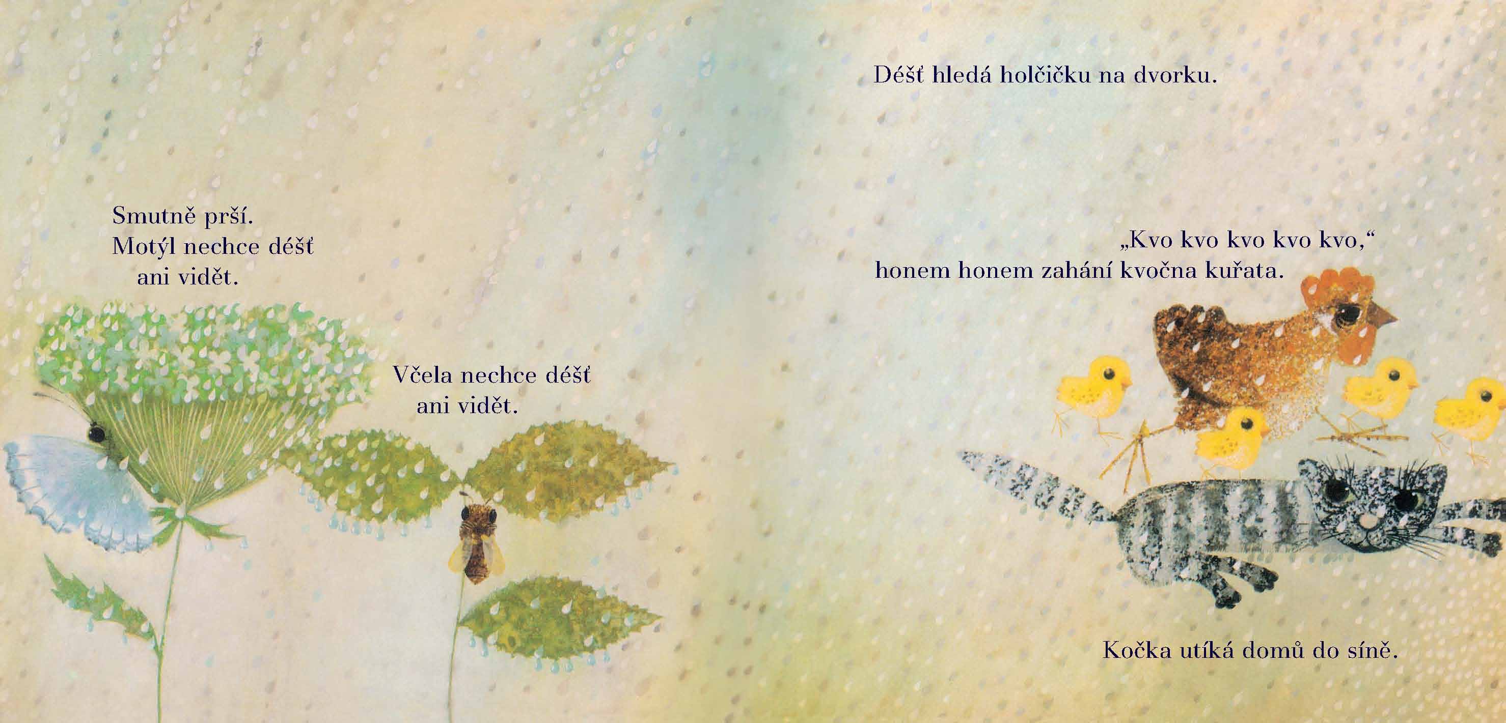 Holčička a déšť