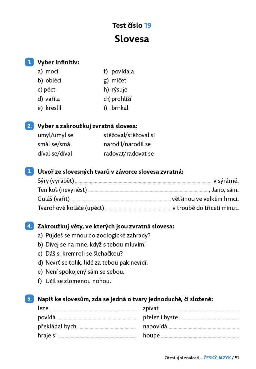 Otestuj si znalosti – Český jazyk pro 4. třídu 