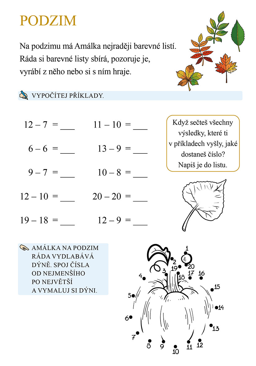 Domácí procvičování - matematika pro prvňáčky