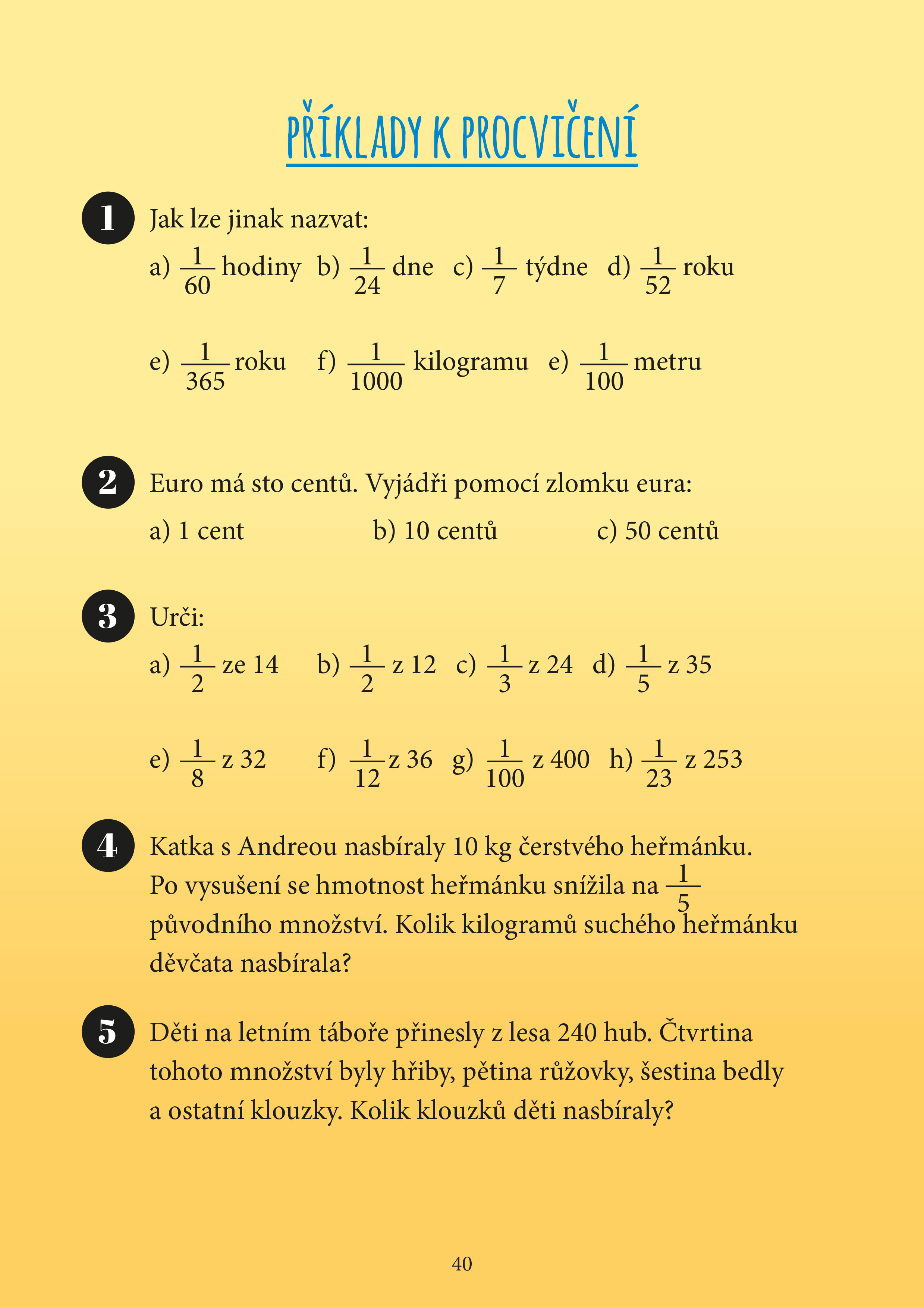 Mami, tati, já těm zlomkům nerozumím - 1 stupeň ZŠ