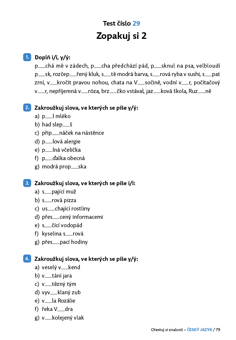 Otestuj si znalosti – Český jazyk pro 3. třídu 