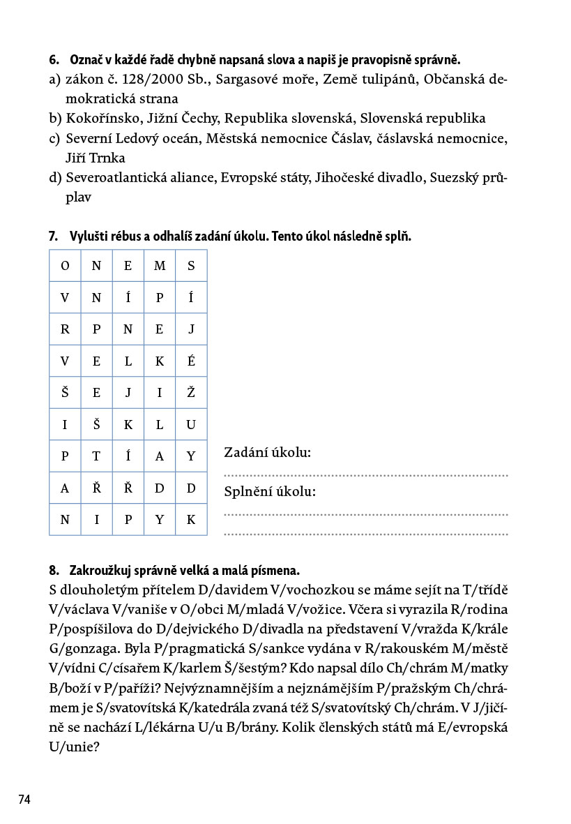 Procvičuj - Velká a malá písmena