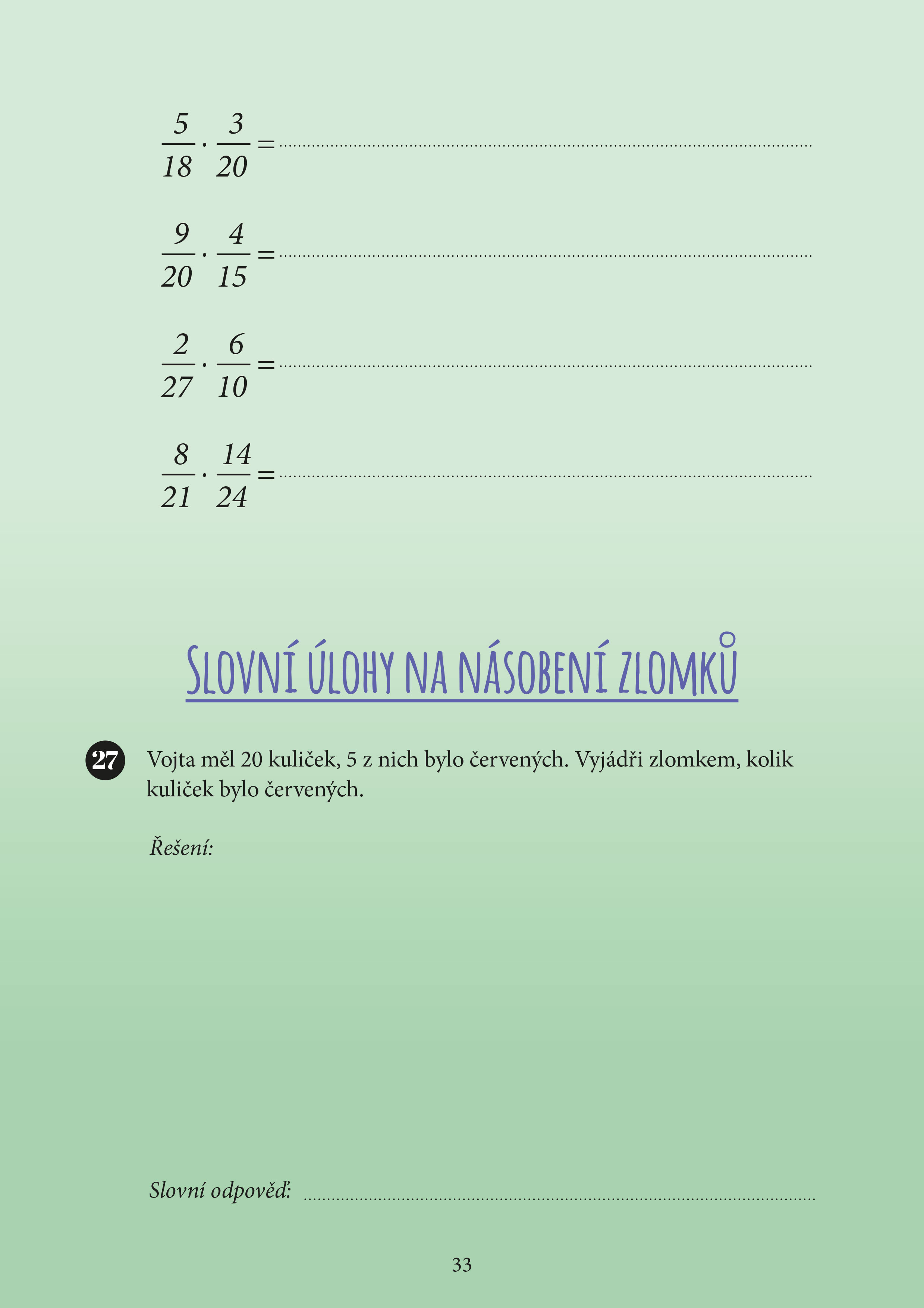 Mami, tati, já těm zlomkům nerozumím - 2. stupeň ZŠ