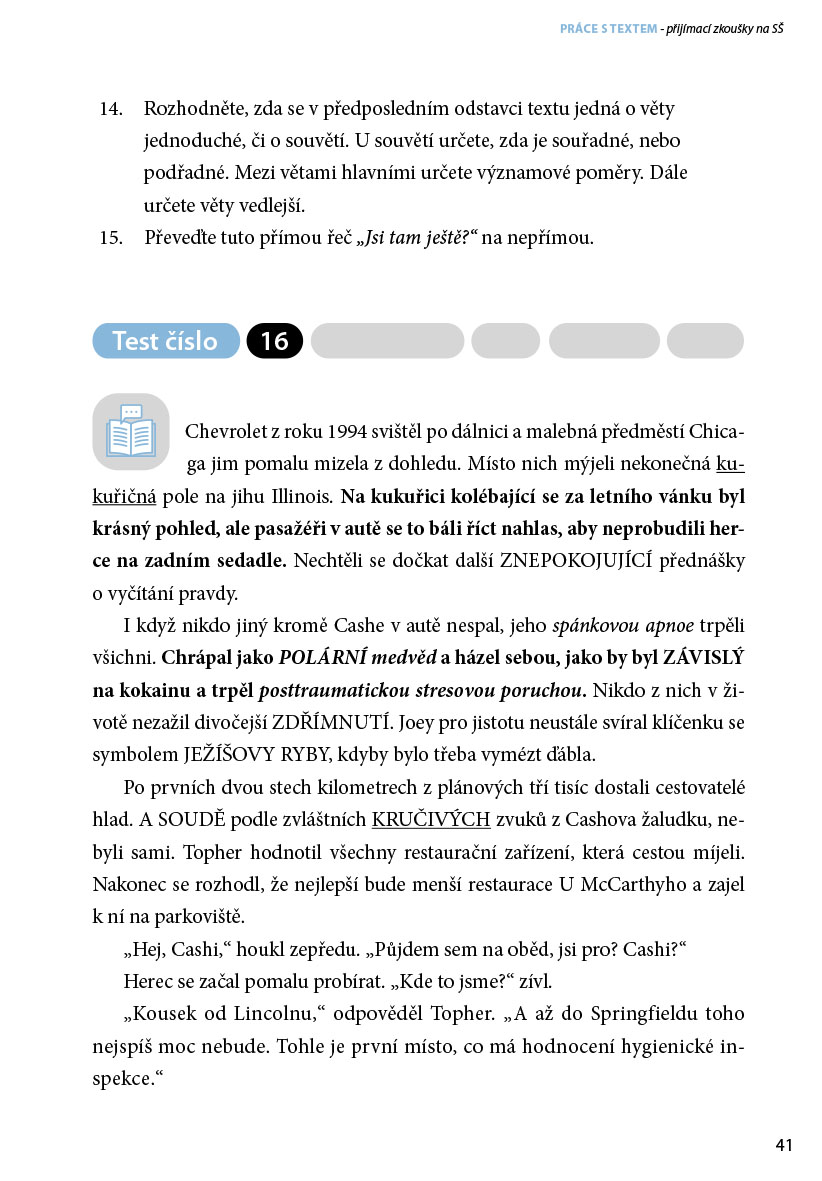 Příprava na přijímací zkoušky na SŠ – Práce s textem