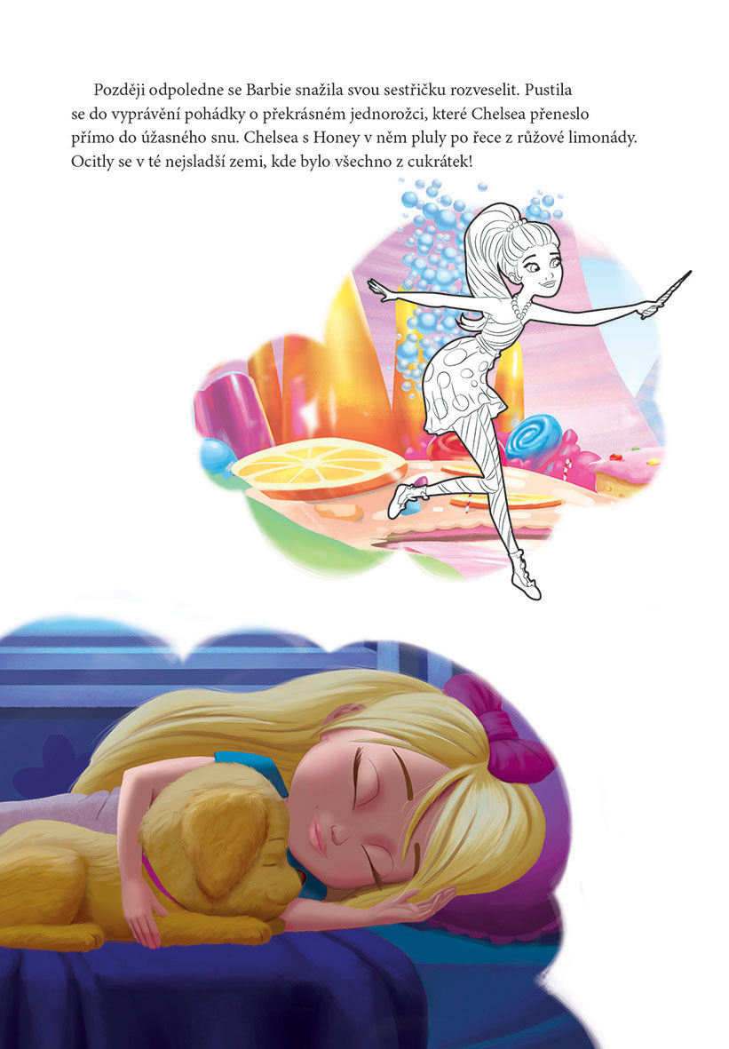 Barbie Dreamtopia - Vybarvuj, čti si nalepuj 