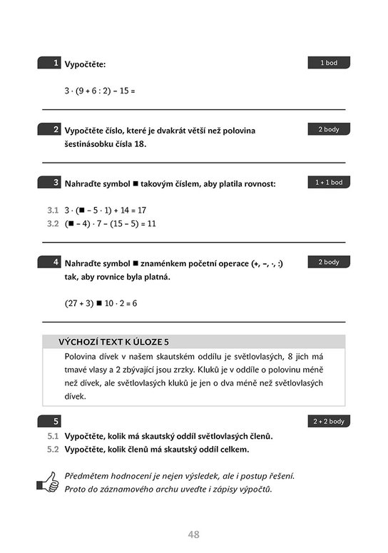Příprava na státní přijímací zkoušky na osmiletá gymnázia - Matematika 