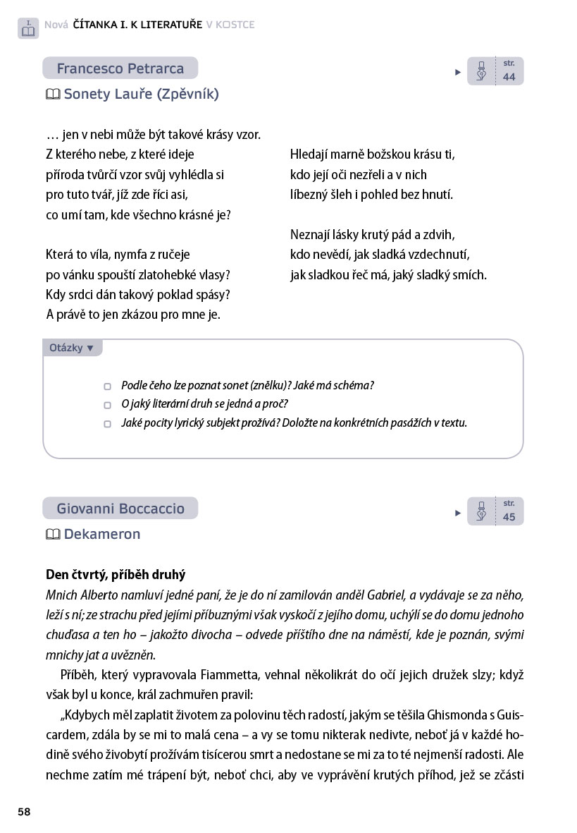 Nová čítanka I. k Literatuře v kostce pro SŠ