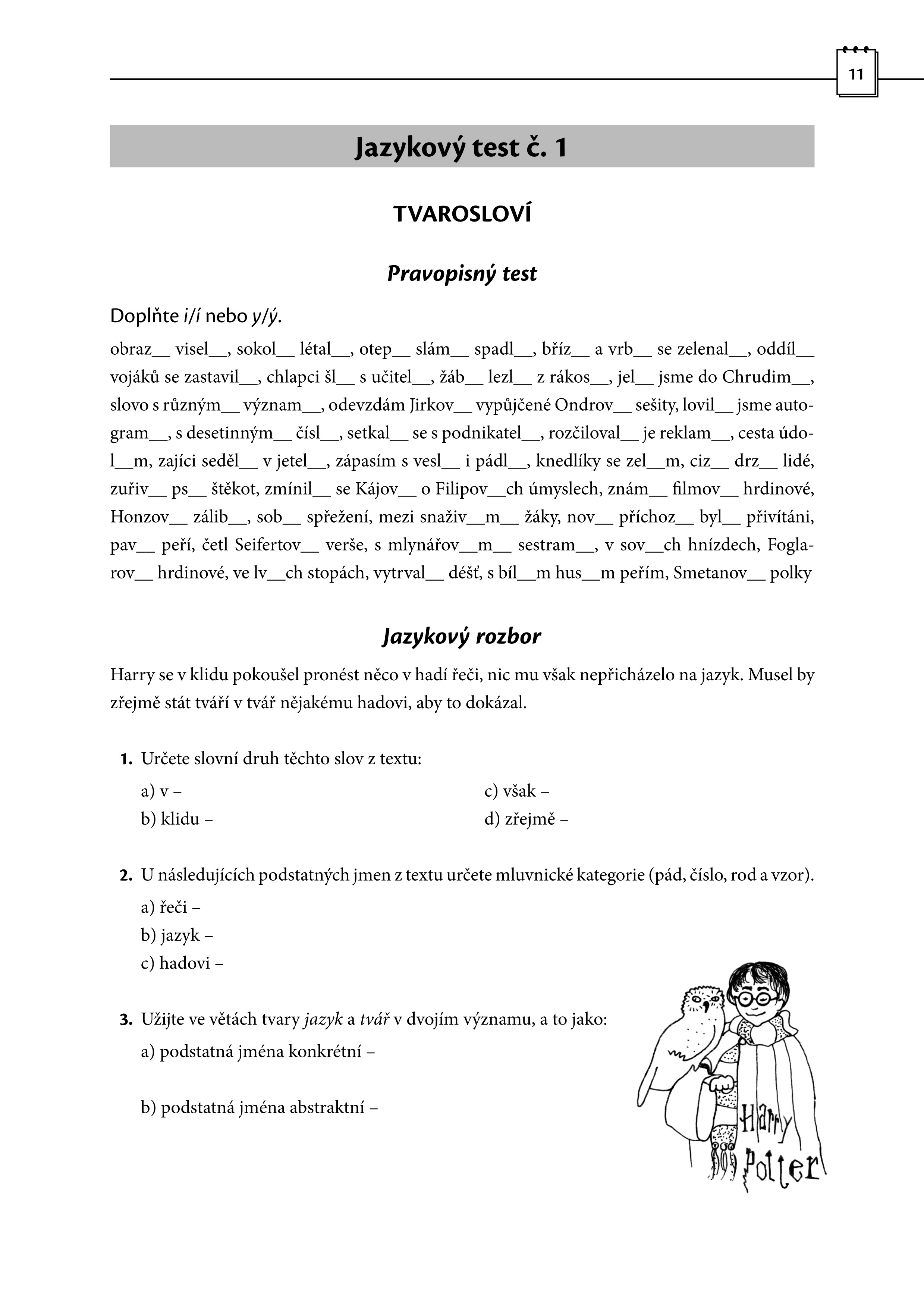 Diktáty a testy pro 7. třídu