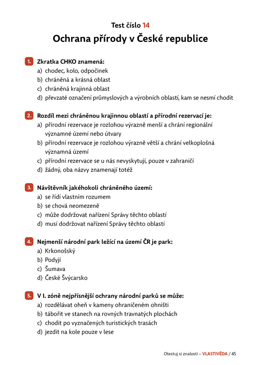 Otestuj si znalosti – Vlastivěda pro 4. třídu 