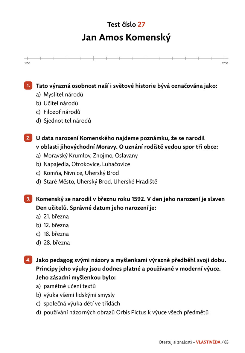 Otestuj si znalosti – Vlastivěda pro 4. třídu 
