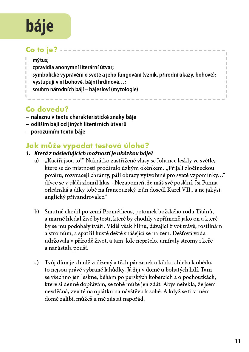 Slovníček pojmů z českého jazyka a literatury pro 2. stupeň ZŠ
