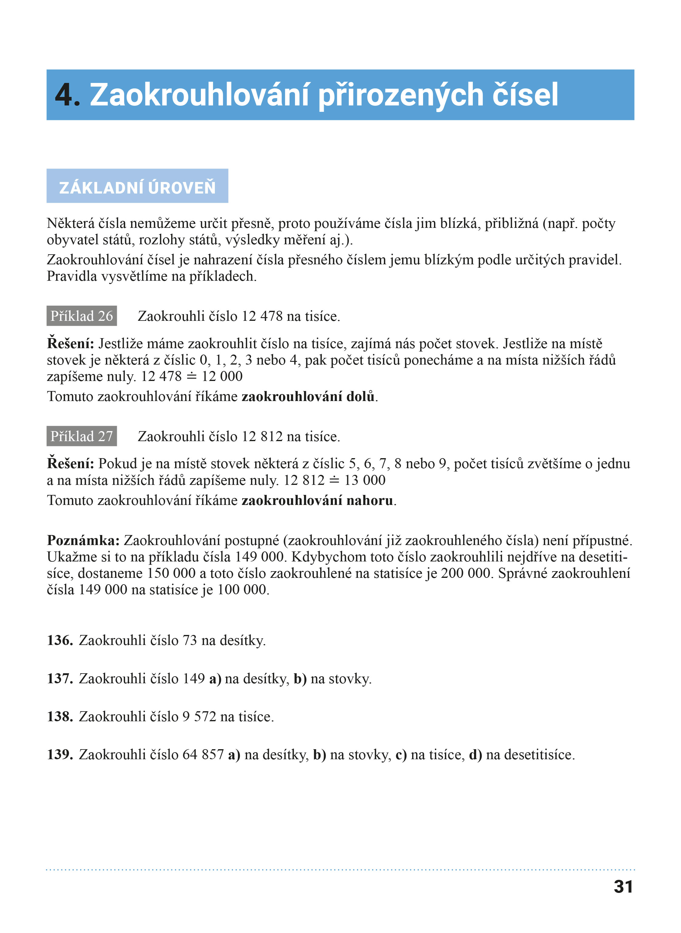 Sbírka matematických úloh s rostoucí náročností