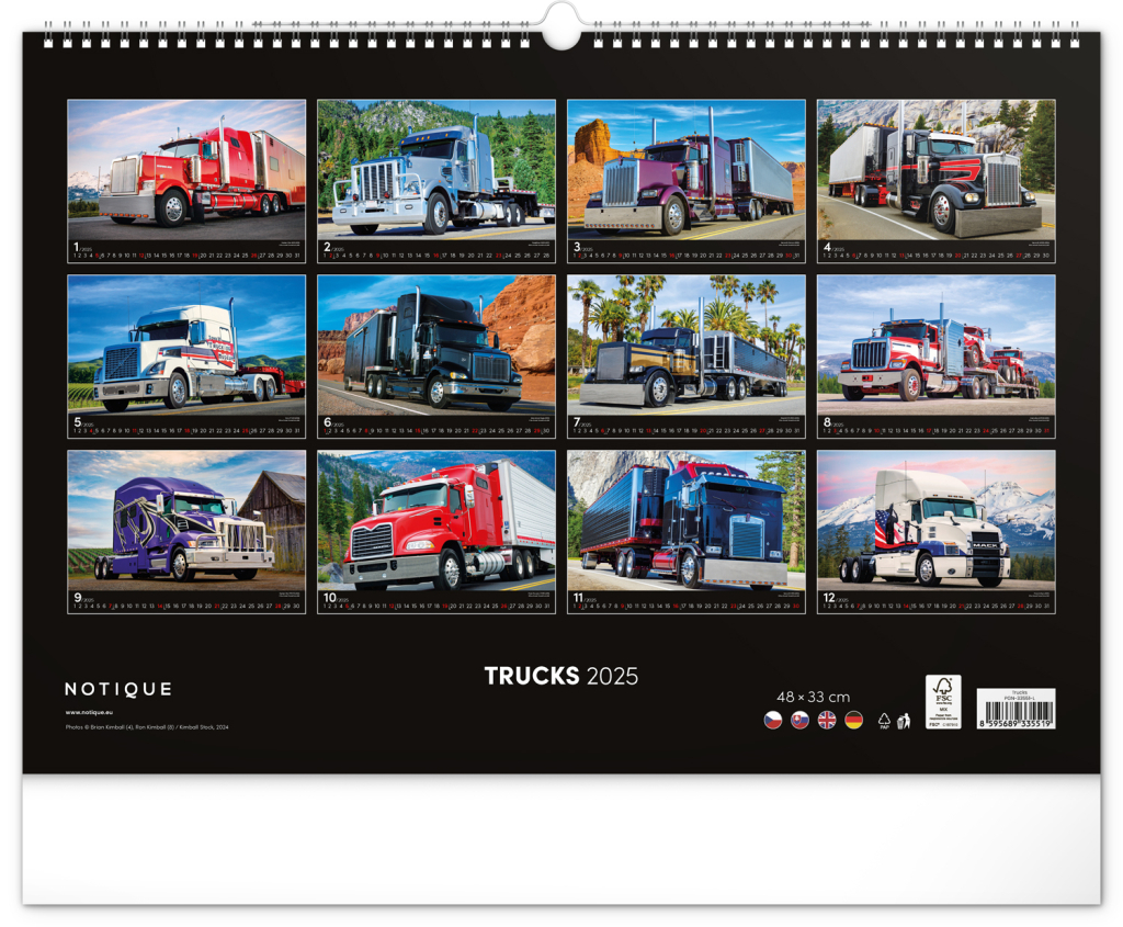 Trucks 2025 - nástěnný kalendář