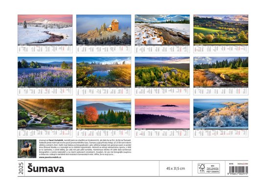 Šumava 2025 - nástěnný kalendář