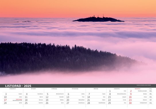 Šumava 2025 - nástěnný kalendář