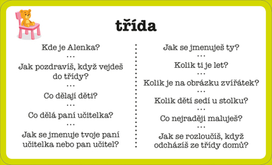 Školka výukové karty