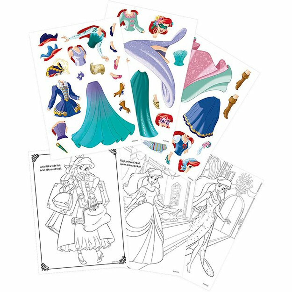 Magnetické oblékání s omalovánkou Disney Princezny