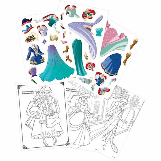 Magnetické oblékání s omalovánkou Disney Princezny