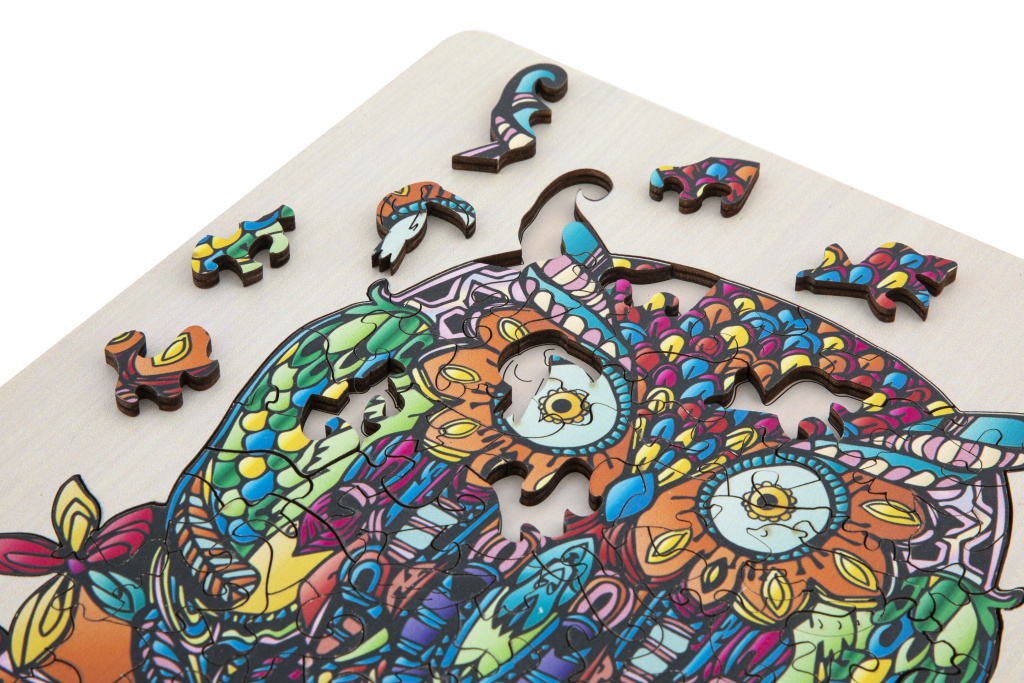 Dřevěné puzzle Sova 132 dílků