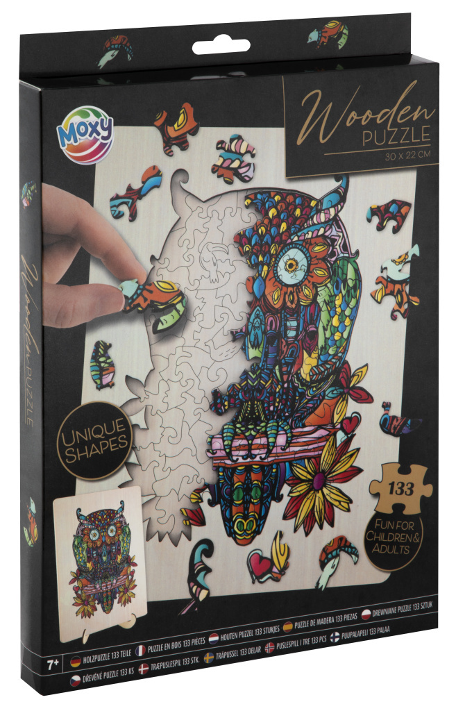 Dřevěné puzzle Sova 132 dílků