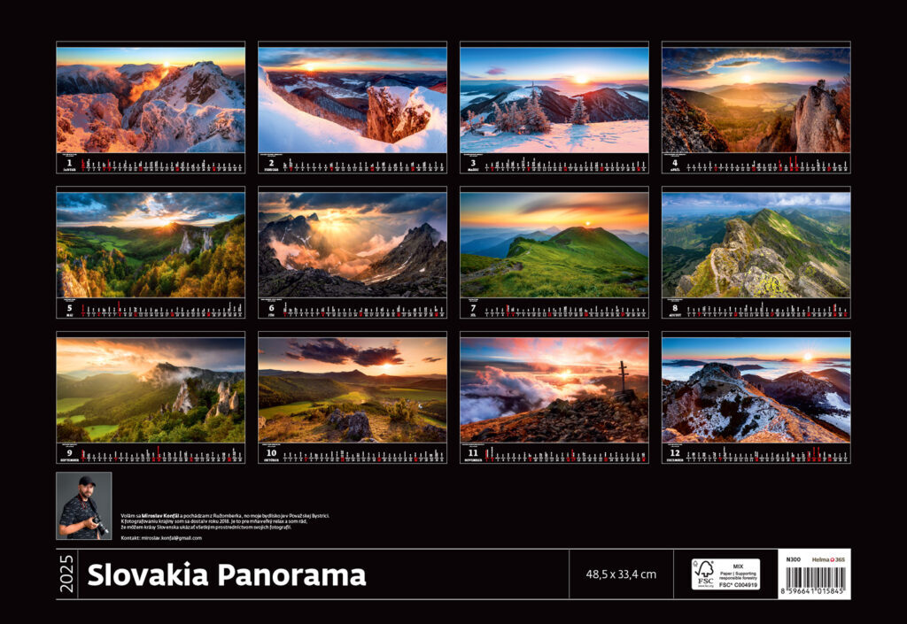 Slovakia Panorama 2025 - nástěnný kalendář