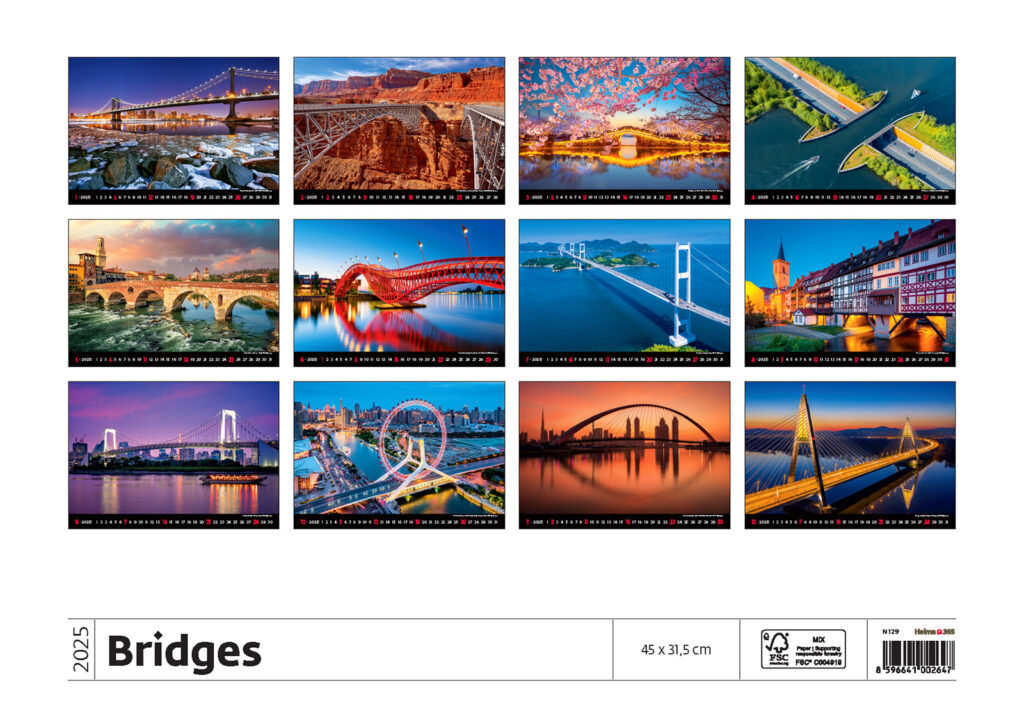 Bridges 2025 - nástěnný kalendář