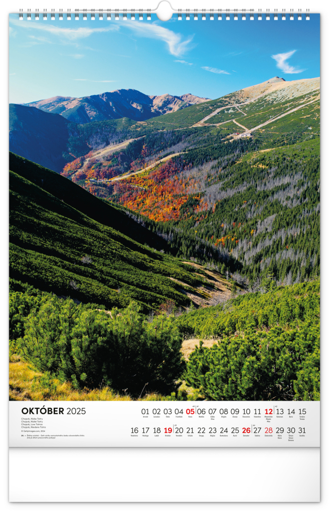 Tatry 2025 - nástenný kalendár