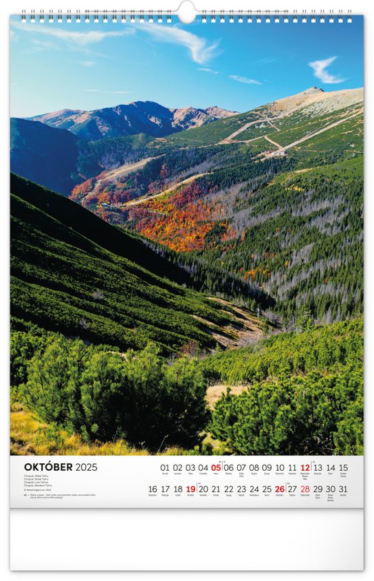 Tatry 2025 - nástenný kalendár