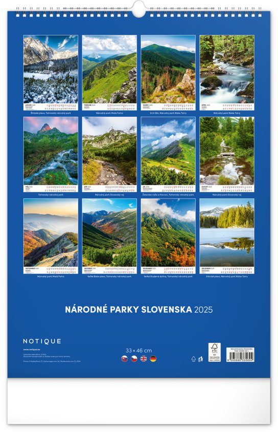 Národné parky Slovenska 2025 - nástenný kalendár